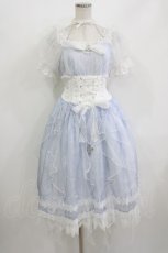 画像1: 熊逗醤（海外ロリータブランド） / オーガンジーワンピース+パニエ M サックス H-26-05-26-001-LO-OP-NS-ZH (1)