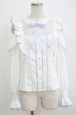 画像1: NEON RAINBOW（海外ブランド） / ブラウス M 白/サックス H-26-05-26-040-PU-BL-NS-ZH (1)