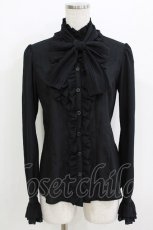 画像1: Victorian maiden / シフォンフリルスタンドカラーブラウス Free ブラック H-26-05-26-045-CL-BL-NS-ZH (1)
