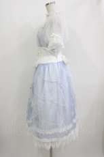 画像2: 熊逗醤（海外ロリータブランド） / オーガンジーワンピース+パニエ M サックス H-26-05-26-001-LO-OP-NS-ZH (2)