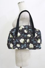 画像2: PINK HOUSE / バラ&リボン柄黒ボストンバッグ 縦21×横32×マチ13cm ブラック H-26-05-26-060-LO-BG-NS-ZH (2)