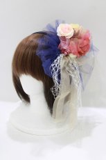 画像1: Angelic Pretty / Classic Rose Dollカチューシャ  ネイビー H-26-05-26-071-AP-AC-NS-ZH (1)