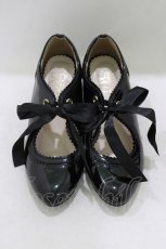 画像1: DearMyLove / いちごヒールパンプス 23.5cm ブラックエナメル H-26-05-26-080-GO-SH-NS-ZH (1)
