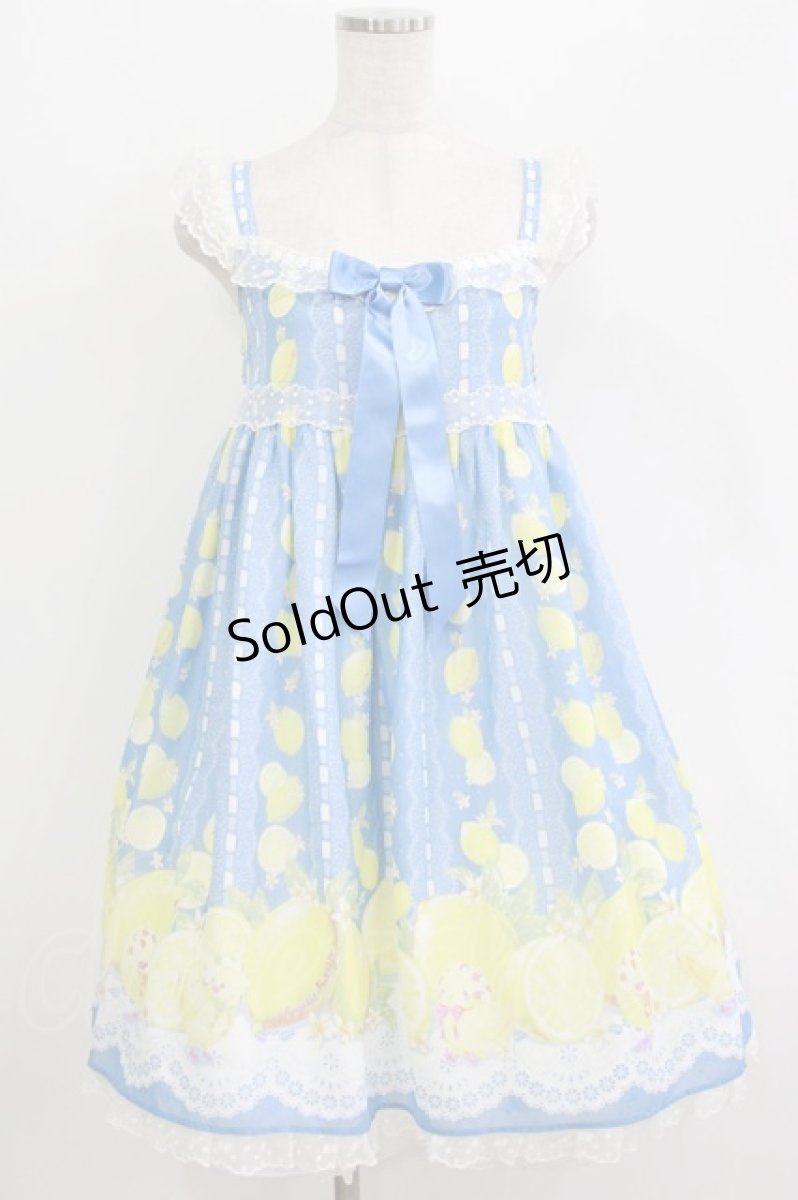 画像1: Angelic Pretty / Fruity LemonジャンパースカートSet Free ブルー H-26-05-26-012-AP-OP-NS-ZH (1)