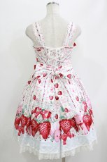 画像3: Angelic Pretty / Little Bunny Strawberryジャンパースカート Free 白 H-26-05-26-013-AP-OP-NS-ZH (3)