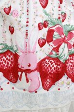 画像4: Angelic Pretty / Little Bunny Strawberryジャンパースカート Free 白 H-26-05-26-013-AP-OP-NS-ZH (4)