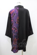 画像2: NieR Clothing / プリント切替シャツ  黒 H-26-05-27-035-PU-BL-AK-ZH (2)