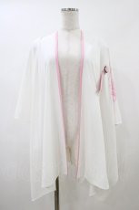 画像1: Qutie Frash / ポンチョカーデ  白×ピンク H-26-05-27-045-QU-TO-AK-ZH (1)