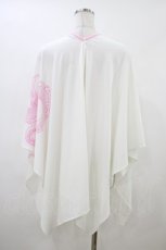 画像2: Qutie Frash / ポンチョカーデ  白×ピンク H-26-05-27-045-QU-TO-AK-ZH (2)