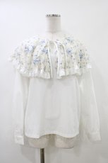 画像1: merry jenny / flowerラッフルブラウス F ブルー H-26-05-27-047-LO-BL-AK-ZH (1)