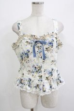 画像1: Victorian maiden / アンシエントロココブーケフリルビスチェ グローバルサイズ ブルー H-26-05-27-1043-CL-TO-NS-ZH (1)