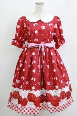 画像1: Chalmiere / スウィーティアップルワンピース M レッド H-26-05-27-1004-AX-OP-NS-ZH (1)