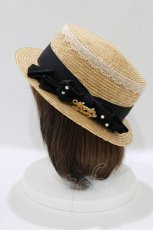 画像2: Angelic Pretty / ロゴプレートストローHat  ブラック H-26-05-27-1065-AP-AC-NS-ZH (2)