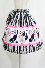 画像2: metamorphose / ねこ柄スカート（ミニ） Free ブラック H-26-05-27-1006-ME-SK-NS-ZH (2)