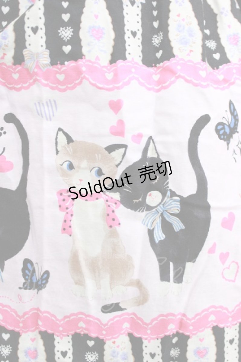 画像4: metamorphose / ねこ柄スカート（ミニ） Free ブラック H-26-05-27-1006-ME-SK-NS-ZH (4)