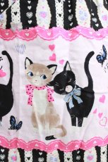 画像4: metamorphose / ねこ柄スカート（ミニ） Free ブラック H-26-05-27-1006-ME-SK-NS-ZH (4)