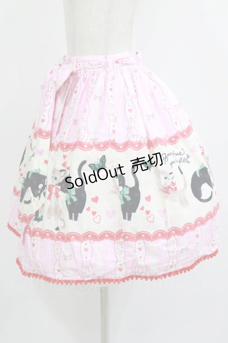 画像2: metamorphose / ねこ柄スカート（ミニ） Free ピンク H-26-05-27-1007-ME-SK-NS-ZH (2)