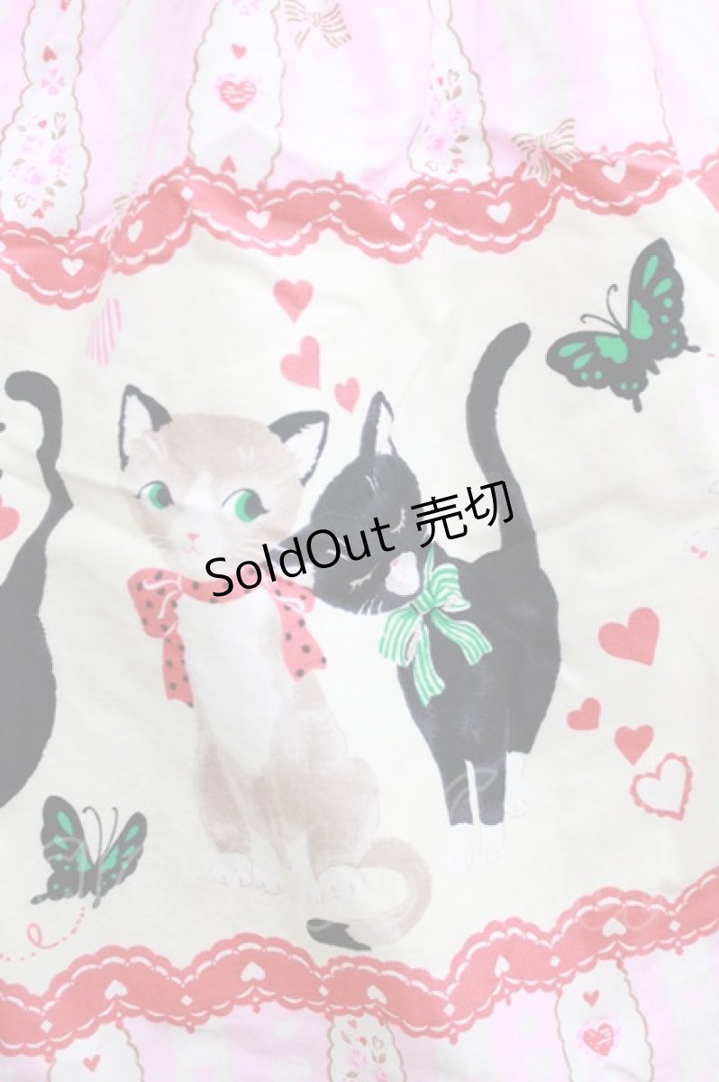 画像4: metamorphose / ねこ柄スカート（ミニ） Free ピンク H-26-05-27-1007-ME-SK-NS-ZH (4)