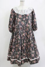画像1: marcHenTica / ローズガレットワンピース エルフ チャコールグレー H-26-05-27-1013-LO-OP-NS-ZH (1)