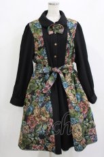 画像1: Kurumi Collaboration / TT*KRMゴブランワンピース 5L ブラック H-26-05-27-1002-LO-OP-NS-ZH (1)