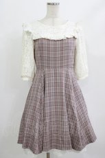 画像1: LODISPOTTO / チェックワンピース M ブラウン H-26-05-27-1021-LO-OP-NS-ZH (1)