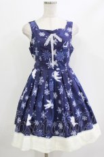画像1: Ank Rouge / DreamingPowderSnowフェイクファートリムスカート M ネイビー H-26-05-27-1022-CA-SK-NS-ZH (1)