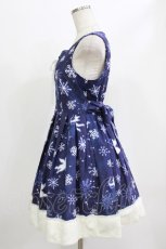 画像2: Ank Rouge / DreamingPowderSnowフェイクファートリムスカート M ネイビー H-26-05-27-1022-CA-SK-NS-ZH (2)