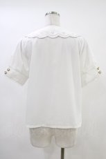 画像2: LIZ LISA / 衿刺繍リボン付ブラウス 0 白/ピンク H-26-05-28-052-LO-BL-NS-ZH (2)