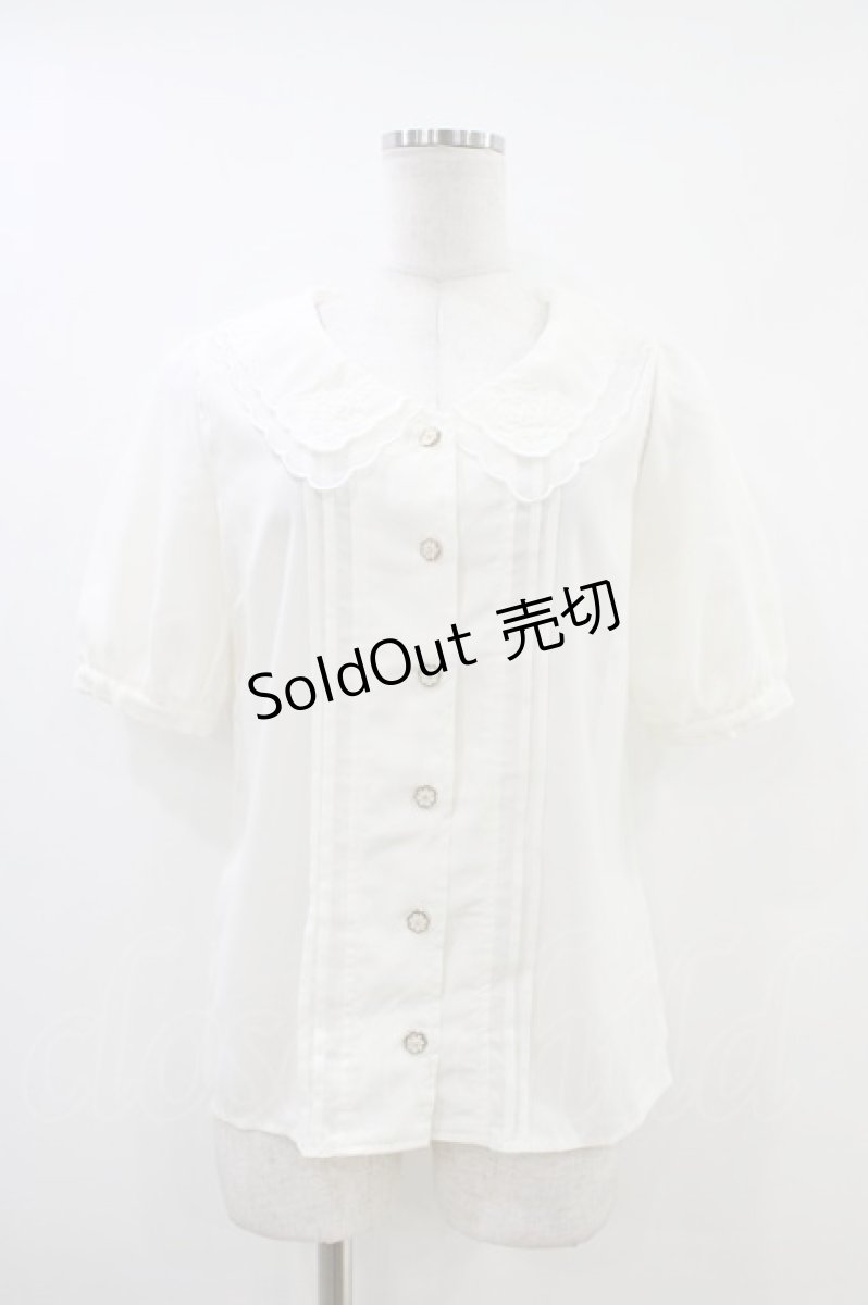画像1: LIZ LISA / バラ刺繍スカラップブラウス 0 オフ H-26-05-28-053-LO-BL-NS-ZH (1)