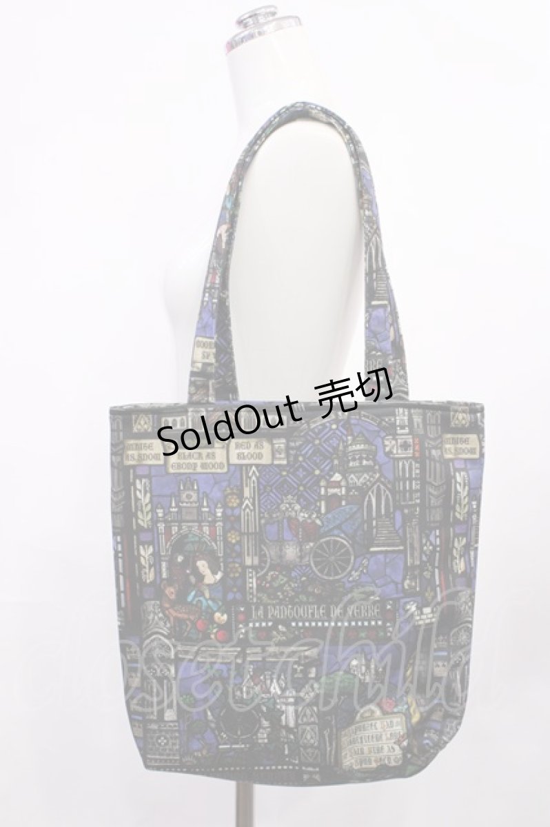 画像1: Jane Marple / Grimm stained glassトートバッグ  ブラック H-26-05-28-1038-JM-BG-AK-ZH (1)