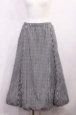 画像1: Jane Marple Dans Le Salon / Ripple gingham puffy skirt M ブラック H-26-05-28-1004-JM-SK-AK-ZH (1)