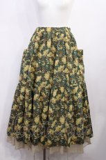 画像1: Jane Marple Dans Le Salon / CLEMENTINA DAISY reversible skirt M モスグリーン×ベージュ H-26-05-28-1010-JM-SK-AK-ZH (1)