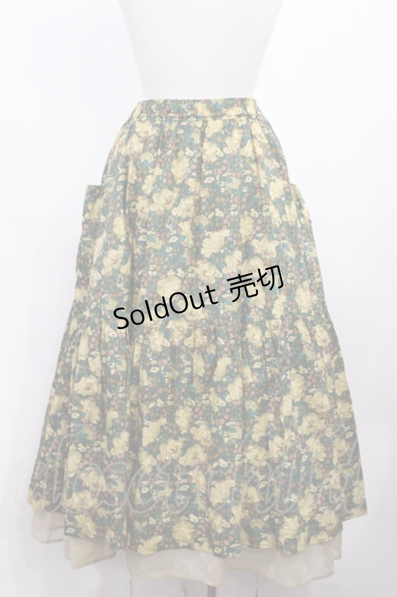 画像2: Jane Marple Dans Le Salon / CLEMENTINA DAISY reversible skirt M モスグリーン×ベージュ H-26-05-28-1010-JM-SK-AK-ZH (2)