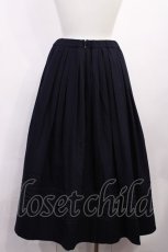 画像2: Jane Marple Dans Le Salon / Lambs wool saxony quatre-tuck skirt M ネイビー H-26-05-28-1011-JM-SK-AK-ZH (2)