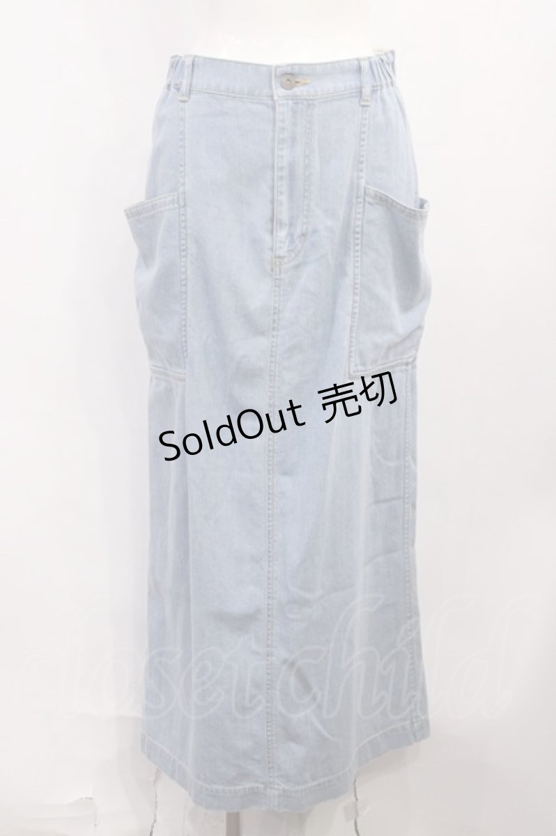 画像1: Jane Marple Dans Le Salon / Organic denim side-pocket skirt M ライトインディゴ H-26-05-28-1015-JM-SK-AK-ZH (1)