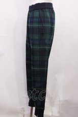 画像2: Jane Marple Dans Le Salon / Jacquard tartan check track pants M グリーン×ネイビー H-26-05-28-1017-JM-PA-AK-ZH (2)
