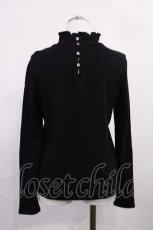 画像2: Jane Marple Dans Le Salon / Frill-trim off turtleneck sweater M ブラック H-26-05-28-1028-JM-TO-AK-ZH (2)