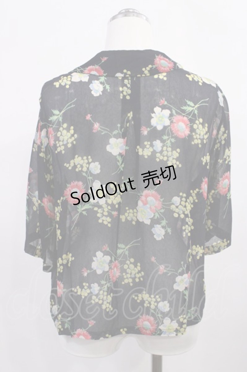 画像2: Jane Marple Dans Le Salon / Days of mimosas sheer frill blouse M ダークネイビー H-26-05-28-1030-JM-BL-AK-ZH (2)