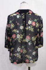 画像2: Jane Marple Dans Le Salon / Days of mimosas sheer frill blouse M ダークネイビー H-26-05-28-1030-JM-BL-AK-ZH (2)