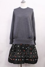 画像1: Jane Marple Dans Le Salon / Knit&Playing cards collaborationドレス M グレー H-26-05-28-1003-JM-OP-AK-ZH (1)