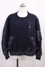 画像1: Jane Marple Dans Le Salon / Back matelasse sweatshirt M ネイビー H-26-05-28-1034-JM-TO-AK-ZH (1)