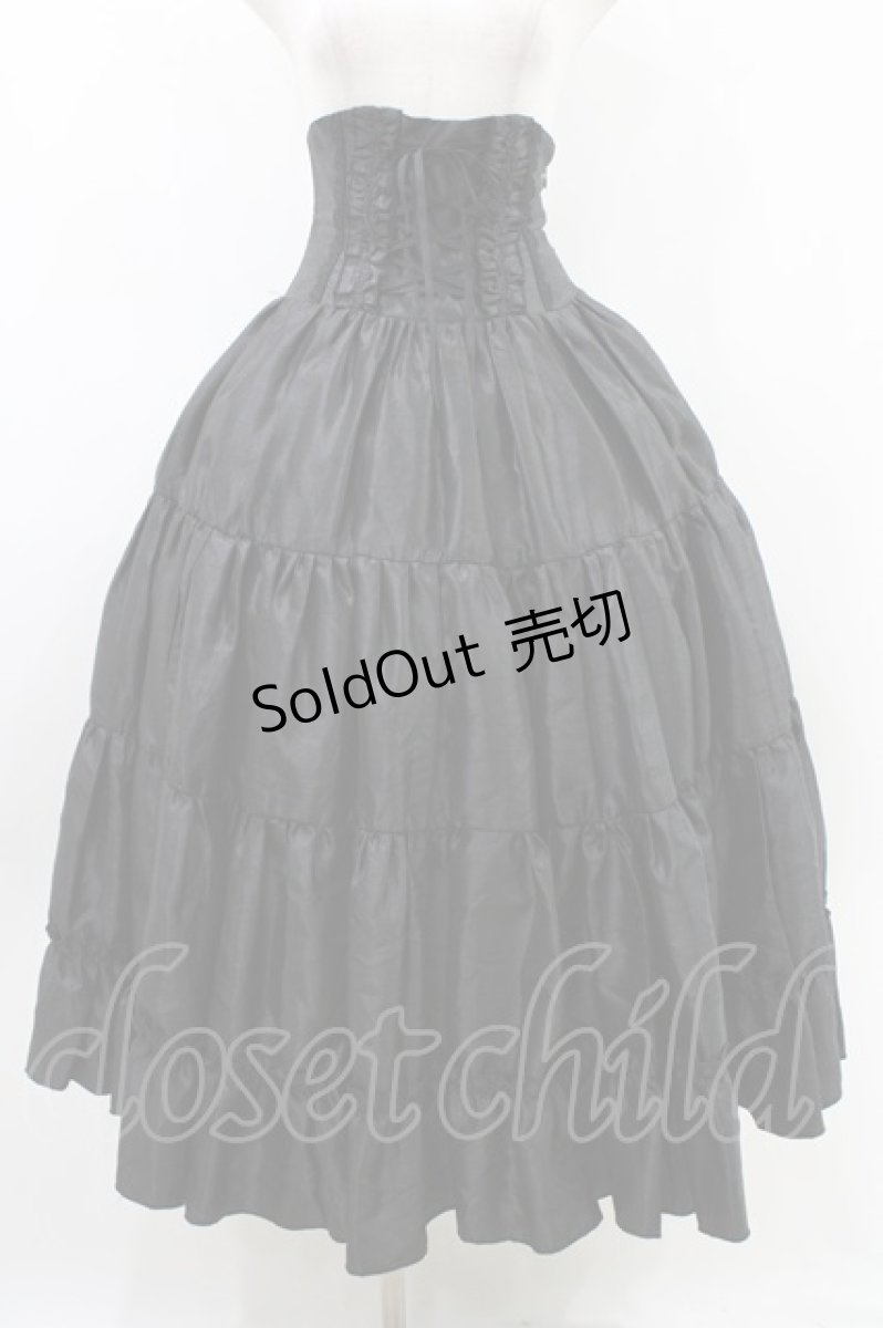 画像1: ATELIER PIERROT / Long Corset Skirt  ブラック H-26-05-28-014-EL-SK-KB-ZH (1)