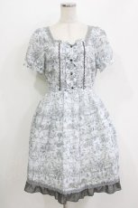 画像1: axes femme / アンティーク柄ワンピース M グレー H-26-05-29-027-AX-OP-NS-ZH (1)