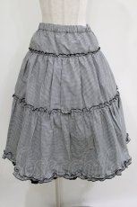 画像1: m petit by misako / NINA'S/RVパニエスカート L ブラック/ブラックギンガム リバーシブル H-26-05-29-005-LO-SK-NS-ZH (1)