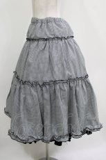 画像2: m petit by misako / NINA'S/RVパニエスカート L ブラック/ブラックギンガム リバーシブル H-26-05-29-005-LO-SK-NS-ZH (2)