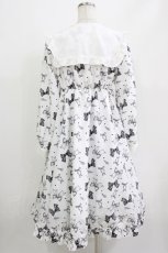 画像3: Lovely Tency / 眞白ありす/リボン柄襟付きワンピース L オフ/ブラック H-26-05-29-010-LO-OP-NS-ZH (3)