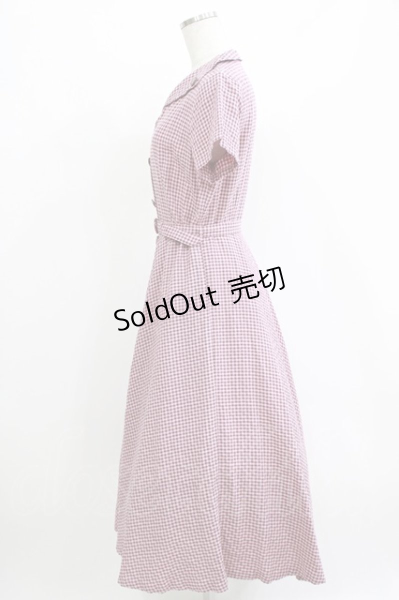 画像2: an another angelus / レトロチェックフィット&フレアーワンピース Free PINK H-26-05-29-015-CA-OP-NS-ZH (2)