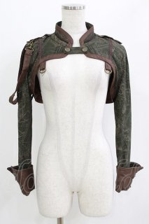 OZZ ANGELO オッズオン フレア袖 ボレロ ショート ゴシック ゴスロリ OZZ ANGELO / プリントショートボレロジャケット カーキ H-26-05-30