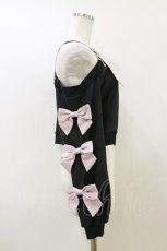 画像3: DearMyLove / ハートバックルリボンワンショルトップス M~L ブラック/ピンク H-26-06-01-048-GO-TO-NS-ZH (3)