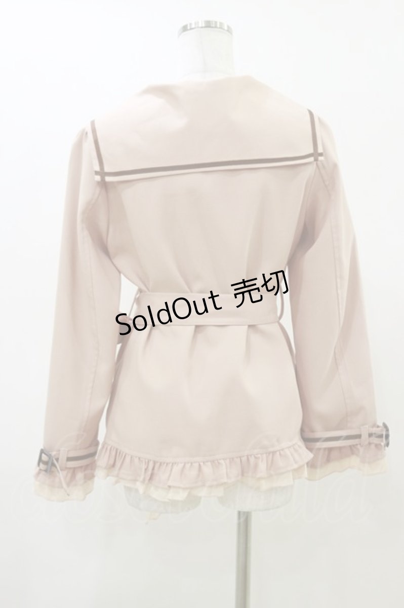画像2: axes femme POETIQUE / セーラーショートトレンチ M ピンク H-26-06-01-049-AX-CO-NS-ZH (2)